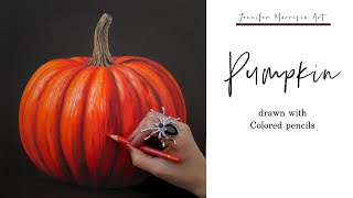 Drawing a Traditional Pumpkin using Colored Pencils