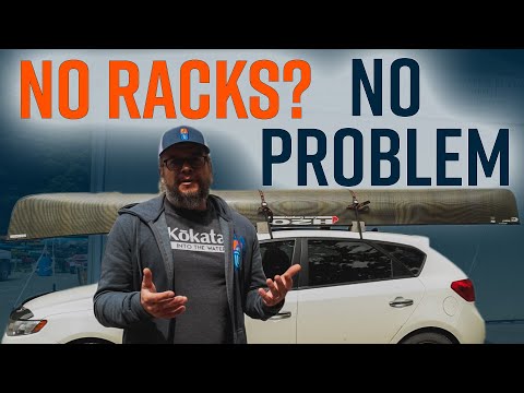 Part of a video titled Easiest way to strap a canoe to a car without roof racks - YouTube