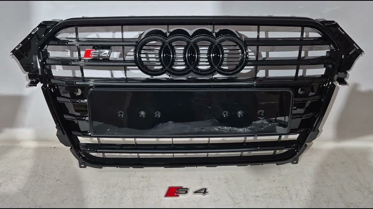Audi A4 B8 2007-2015 гг. Передняя Черная Решетка S-Style (2012-2015) Video 1