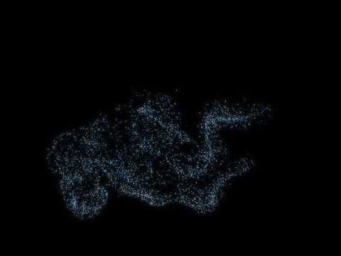 After Effects Particle advection test 2. Large fluid particles in the air