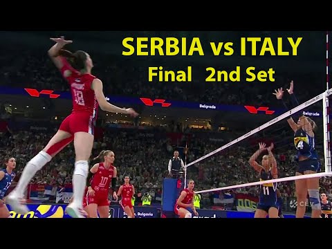 Serbia vs Italy Volleyball Final 2nd SET| #EurovolleyW 2021