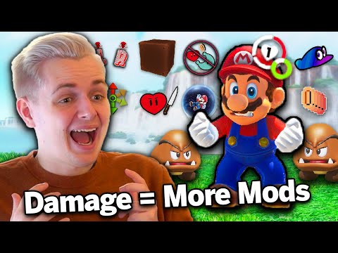 Mario Odyssey but if I take damage, I add more mods