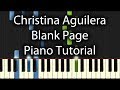 Christina Aguilera - Blank Page Tutorial (How To ...