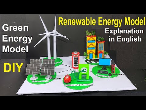 renewable energy model explanation in english | solar | windmill | howtofunda