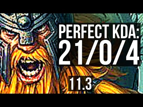 OLAF vs FIDDLESTICKS (JUNGLE) | 21/0/4, Legendary, 68% winrate | EUW Master | v11.3