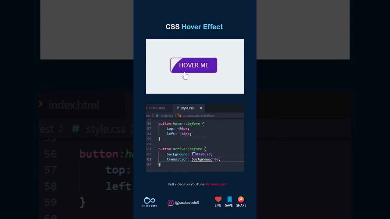 CSS Hover Effect #css3 #cssanimation #HoverEffect