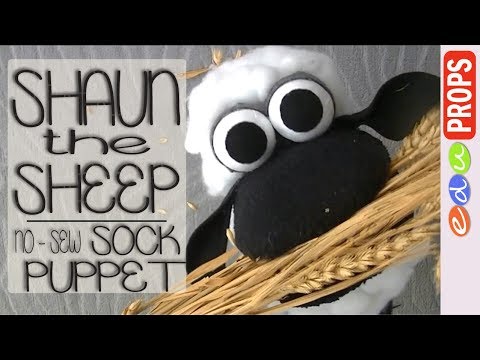 DIY SOCK PUPPET SHEEP - How to make no-sew sock puppets (Ep.03 Shaun the Sheep) | Edu Props