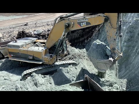 Caterpillar 390D Excavator Loading Mercedes Arocs & MAN TGA 4 Axle Trucks - Pyramis SA