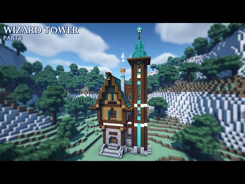 Minecraft tutorial: How to build a wizard tower/house in Minecraft |Part 1