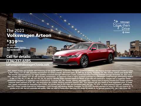 November Offer: Lease a 2021 Volkswagen Arteon for $319/Month
