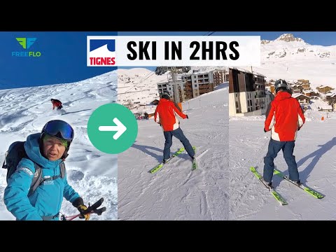 HOW TO SKI in 2 hours | LIVE Beginner Ski Lesson TIGNES *Snowboarder To Skier* (Outake At End)