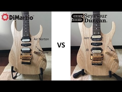 Dimarzio vs Seymour Duncan on Ibanez Ash Body Shootout