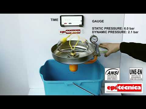 TEST DE LAVAOJOS EPITECNICA SEGUN ANSI Z358.1 y UNE 15154