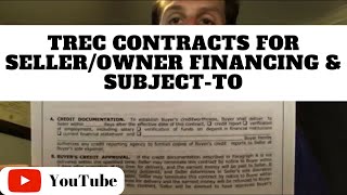 #152 - TREC Contracts for Seller/Owner Financing and Subject-to