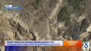 Giant crack under Pacific Coast Highway in Orange County is a $4 million fix