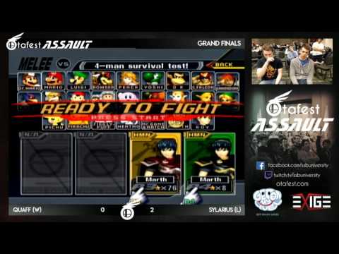 Otafest Assault 2017 - Melee Singles Grand Finals - Quaff (Black Marth) vs Sylarius (Red Marth)