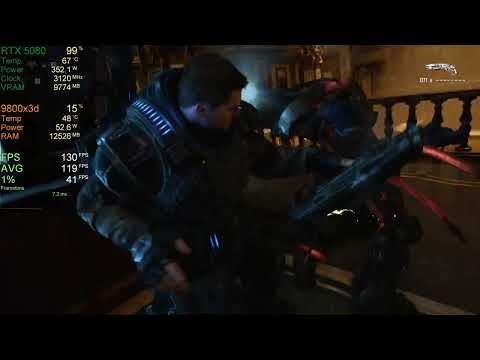 Gears of War 5 - RTX 5080 - Stock vs OC