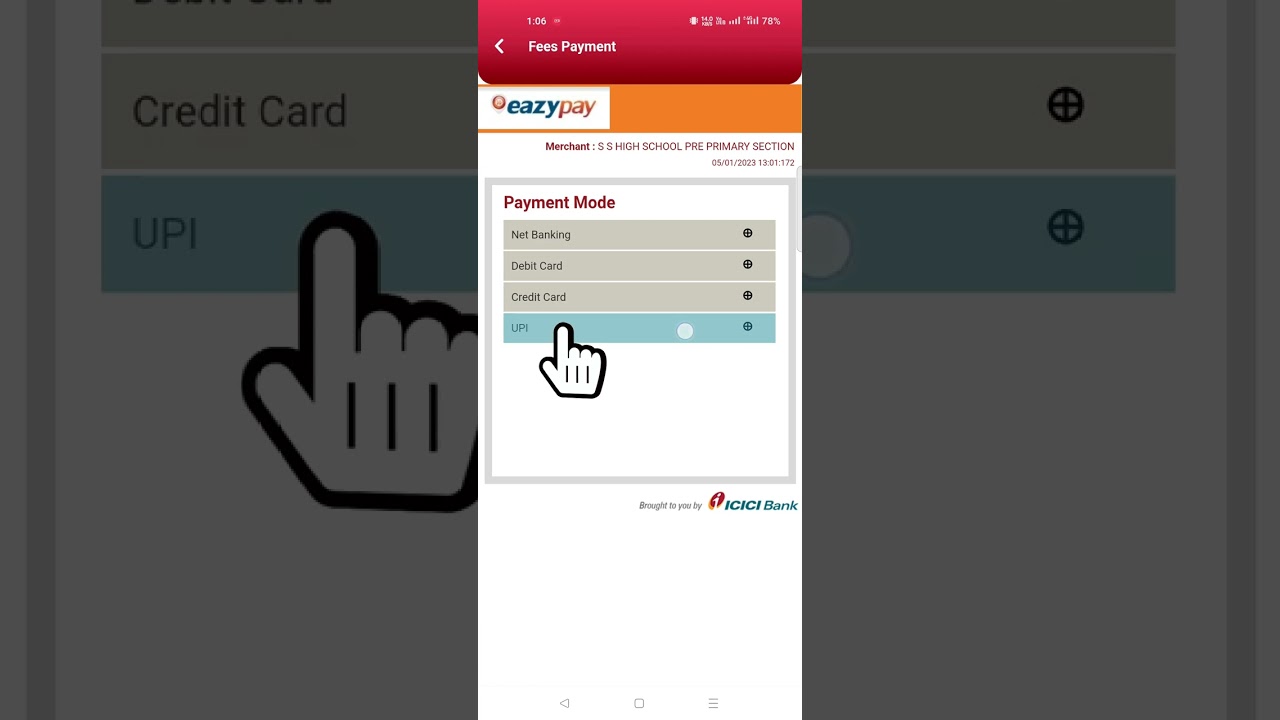 Fee Payment using UPI mode.