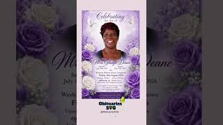 Gladys Deane | Funeral Announcement #ObituariesSVG #Obituaries #SVG