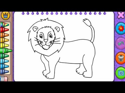 How to colouring in a lion step by step, Colouring for kid/colouring video.