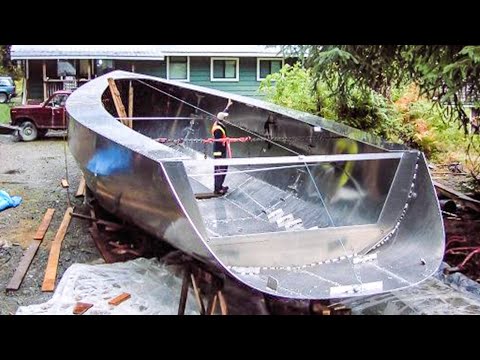 Homemade boat making process - Amazing wood boat building method - Steel ship production technology