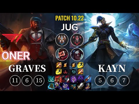 T1 Oner Graves vs Kayn Jungle - KR Patch 10.22