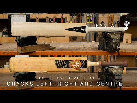 Cracks left, right & centre - Cricket bat repair EP-13
