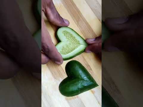heart shape cucumber cutting #youtubeviralshort #amazing