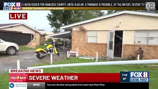 Signs of significant wind damage in Houma following post-tropical storm