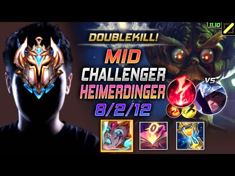 Challenger Heimerdinger MID vs Talon - 챌린저 장인 미드 하이머딩거 템트리 룬 리안드리 감전 ハイマーディンガー - LOL KR 11.10