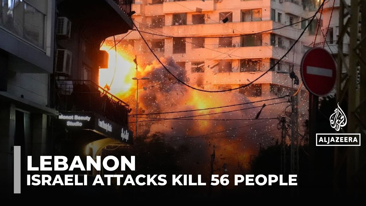 Israeli bombardment across Lebanon kills 56 people