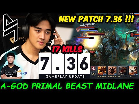 ABED 7.36 PRIMAL BEAST MIDLANE NEW PATCH UPDATE DOTA 2 pro Gameplay