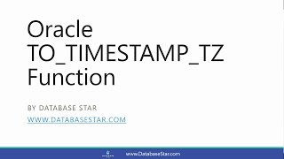 Oracle TO_TIMESTAMP_TZ Function