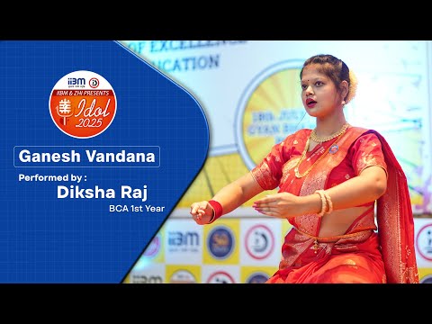 Diksha Raj from BCA 1st year set the tone with a soulful Ganesh Vandana at IIBM-ZHI Idol 2025.