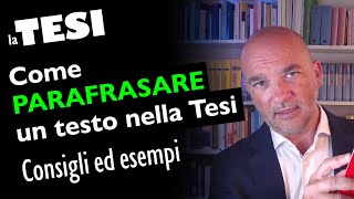 PARAFRASARE un testo in una Tesi (consigli ed esempi concreti)