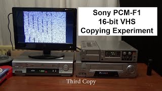 Video thumbnail for How many times can a 16-bit Sony PCM-F1 recording on VHS be copied? by Tim F's Tinkering Channel