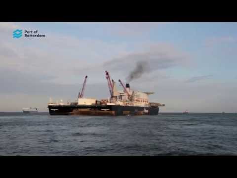 World's largest ship Pioneering Spirit departs for first job