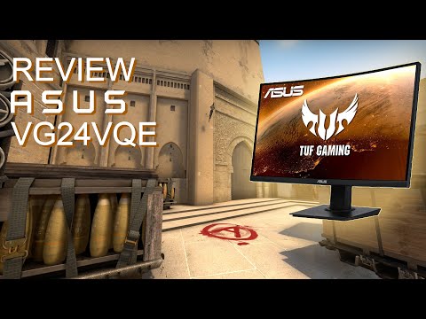 Monitorius Asus TUF Gaming Curved VG24VQE 24 ", VA, FHD, 1920 x 1080 pikselių, 16:9, 1 ms, 250 cd/m², Juodas, HDMI jungtys quantity 2 x HDMI 2.0 video