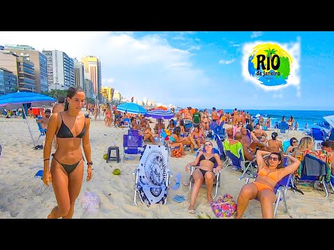 LEBLON 🇧🇷Rio de Janeiro Brazil 2021 - [Beach Walk Full Tour]