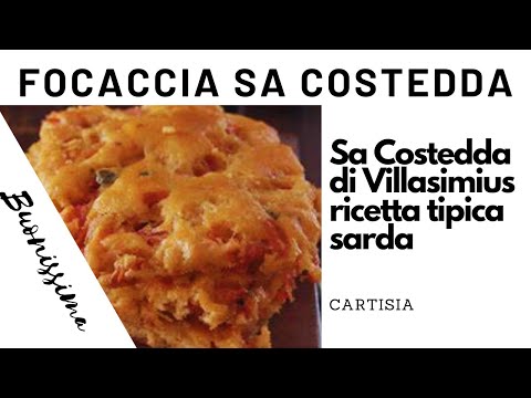 Focaccia Sa Costedda,ricetta tipica Sarda, a base di pomodori freschi, aglio e basilico.