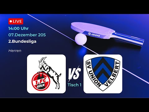 1.FC Köln vs. SV Union Velbert | 2.Bundesliga Tischtennis Herren Tisch1