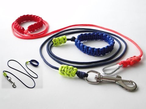 How to Make the Simplest Paracord Dog Leash-Adjustable Handle/Bracelet-Sliding Reflective Markers /