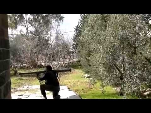 استهداف دبابة لقوات النظام من قبل لواء المعتز بالله في اليادودة في محافظة درعا