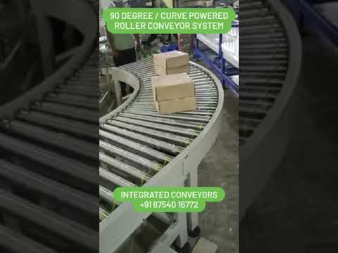 Powered 90 Degree Curved Roller Conveyor