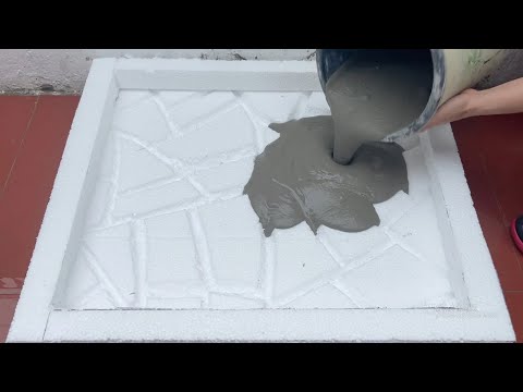 Amazing Idea From Styrofoam And Cement  Making Coffee Table At Home   Styrofoam Table.