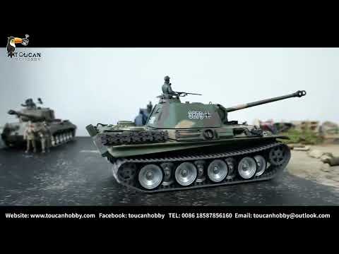 Henglong 7.0 Customized Panther G RTR RC Tank 3879 Metal Tracks Wheels, BB,360, Infrared, smoking.