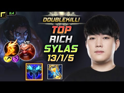 Rich Sylas TOP vs Gragas - 리치 탑 사일러스 템트리 룬 만년서리 기발 サイラス Сайлас 解脱者 賽勒斯 - LOL KR 11.4