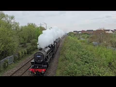 Black 5 45407 5Z50 1100 Landore T.M.D. - Carnforth Steamtown at Panteg 22/04/24