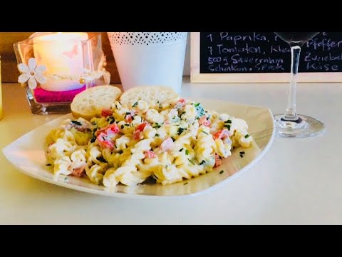 Creamy Pasta Salad. Austrian Merienda.