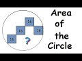 Four squares in circle area Find the area of the circle